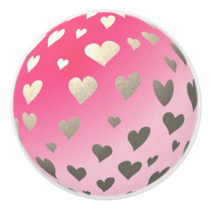 En Céramique Bouton de porte rose de lune de coeur de