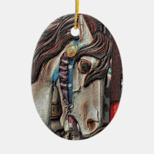 En Céramique Carousel Horse Pencil Art Ornement