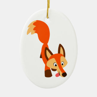 En Céramique Cartoon Fox Ornement