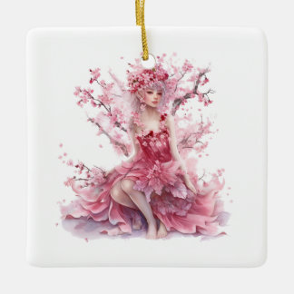 En Céramique Cerise Fée Fée Princesse Ornement