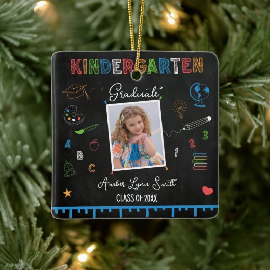 En Céramique Chalkboard Kindergarten Graduation Ornement (Arbre)
