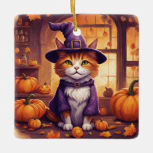 En Céramique chat d'Halloween #8 ornement