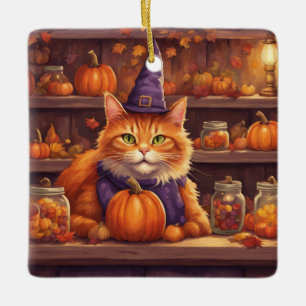 En Céramique chat d'Halloween #9 ornement