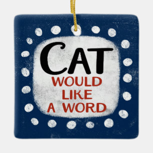En Céramique Chat Voudrait Un Ornement Word