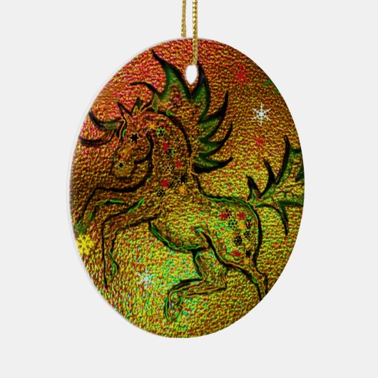 En Céramique Cheval de Noël - ornement (Droite)