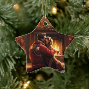 En Céramique Cocker Spaniel Ornement de Noël, Animal de Compagn