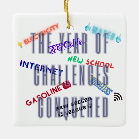 En Céramique Commande spéciale Nouveau défi Ornement (Devant)