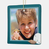 En Céramique Coquillages Noël Ornement photo Mer Bleu (Gauche)