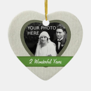 En Céramique "Coton" Look 2e anniversaire Mariage ornement