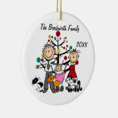 En Céramique Couples, bébé, ornement de vacances de trois chats (Droite)