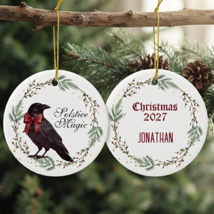 En Céramique Décoration gothique de corbeau pour solstice d'hiv