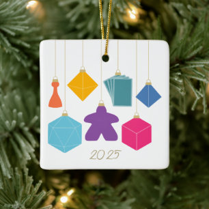 En Céramique Décorez l'arbre avec des jeux de société Ornement