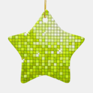 En Céramique Disco Tiles Lime étoile ornement