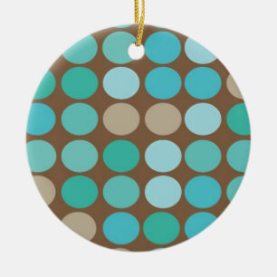 En Céramique Dots Turquoises et Brown Aqua Blue Ornement modern