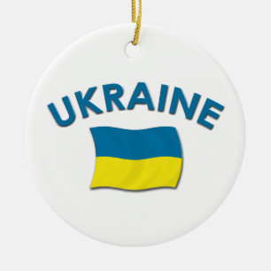En Céramique Drapeau de l'Ukraine - ornement