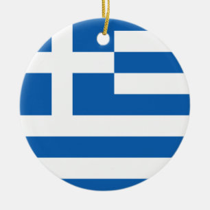 En Céramique Drapeau grec ornement d'arbre de Noël