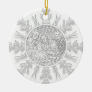 En Céramique Ęr de Noël de flocon de neige ornement de photo