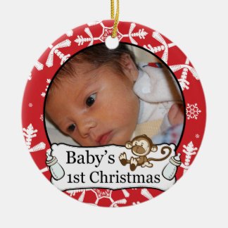 En Céramique Ęr ornement fait sur commande de photo de Noël du