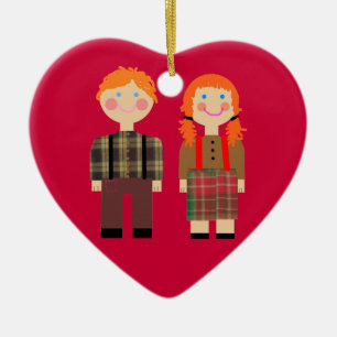 En Céramique et ornement rouge de coeur d'Andy