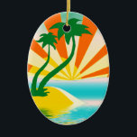 En Céramique Été Sunshine Beach Days Ornement<br><div class="desc">Summer Beach sunshine days - changez d'arrière - plan à ce que vous aimez : personnaliser ornement avec nom,  salutations ou mots d'expression</div>