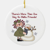 En Céramique Faire un ornement d'amies de neige Keepsaké (Dos)