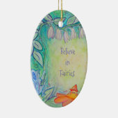 En Céramique Fées dans le jardin Personnalisé Ornement ovale (Droite)