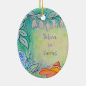 En Céramique Fées dans le jardin Personnalisé Ornement ovale (Dos)
