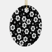 En Céramique Fleurs blanches noires mignonnes Ornement (Droite)