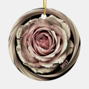 En Céramique HAMbWG - Ornement - Rose Vintage - Personnalisable