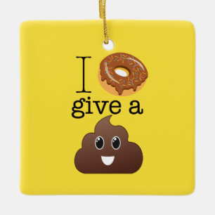 En Céramique I le beignet donnent un ornement d'Emoji de jaune