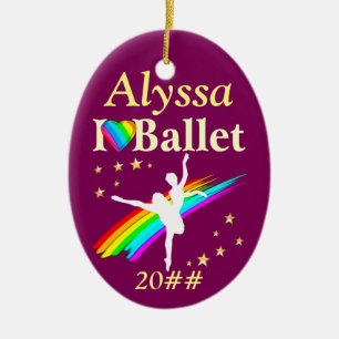EN CÉRAMIQUE J'AIME LE BALLET ORNEMENT PERSONNALISÉ