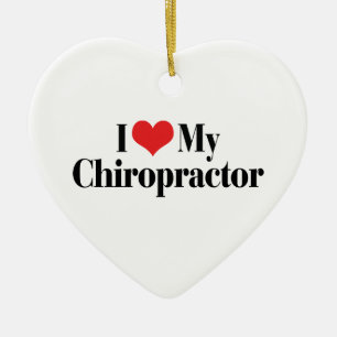 En Céramique J'aime mon chiropracteur Ornement