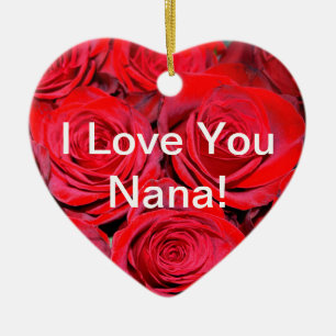 En Céramique Je t'aime ornement rose de Nana