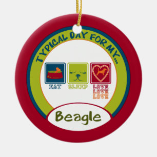 En Céramique Jour typique pour mon ornement du beagle