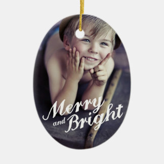 En Céramique Joyeux et brillant joyeux ornement photo de Noël