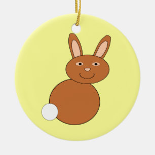 En Céramique Joyeux lapin de Pâques ornement personnalisable