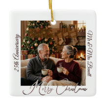 Joyeux Noël 25e Anniversaire de Mariage Ornement 3