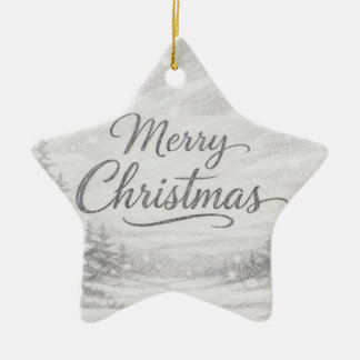 En Céramique Joyeux Noël • Ornement étoile scène hivernale