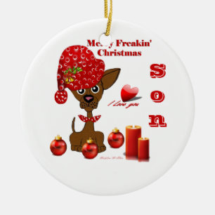 En Céramique Joyeux ornement de fils de Noël de Freakin