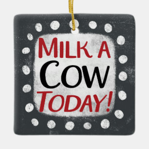 En Céramique Lait Une Vache Aujourd'Hui Ornement
