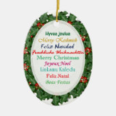 En Céramique Langues du monde Joyeux Noël Texte Ornement (Devant)