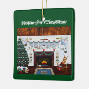 En Céramique "Maison pour Noël" Ornement