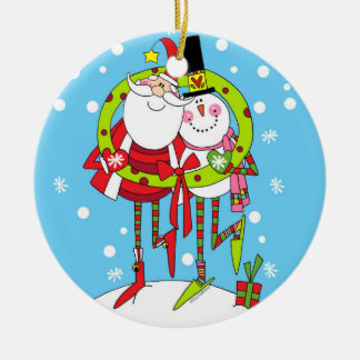 En Céramique Menthe poivrée Stix Père Noël et ornement de
