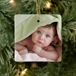 En Céramique Mon premier ornement photo de Noël