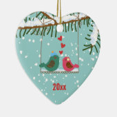 En Céramique Notre premier ornement de vacances d'inséparables (Droite)