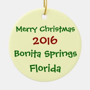 EN CÉRAMIQUE NOUVEL ORNEMENT 2016 DE NOËL DE BONITA SPRINGS LA