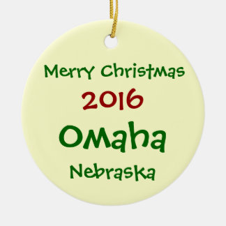 EN CÉRAMIQUE NOUVEL ORNEMENT 2016 DE NOËL D'OMAHA NÉBRASKA