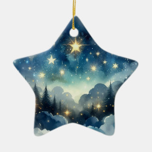 En Céramique Nuit étoilée mignonne ornement arbre de Noël