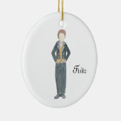 En Céramique Nutcracker Fritz Keepsaké Ornement (Droite)