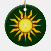 En Céramique Ornement à énergie solaire de Glyph de Sun (Dos)